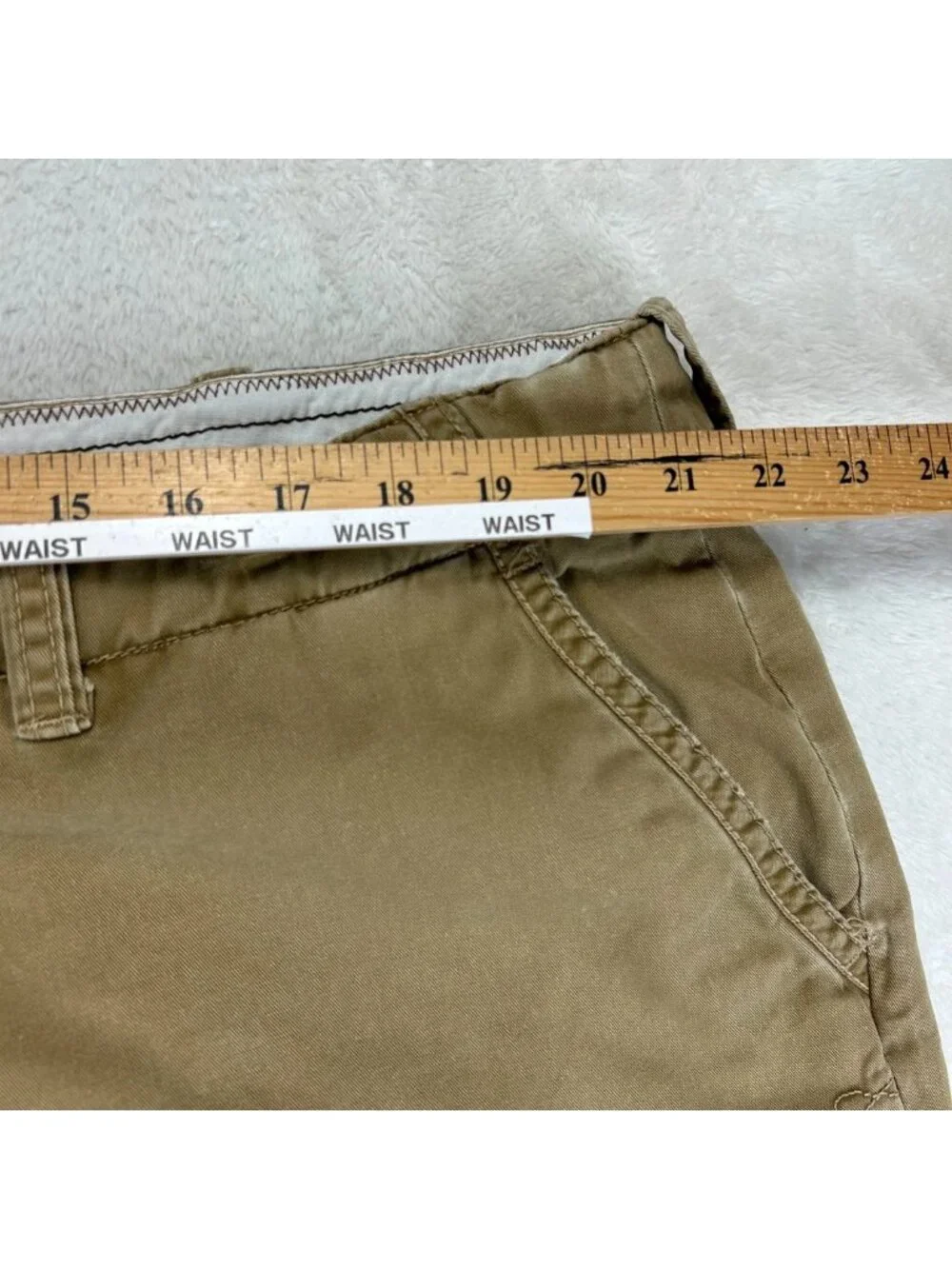 Polo by Ralph Lauren Chino Shorts Mens 42 Brown Relaxed Fit Drawstring “Read”